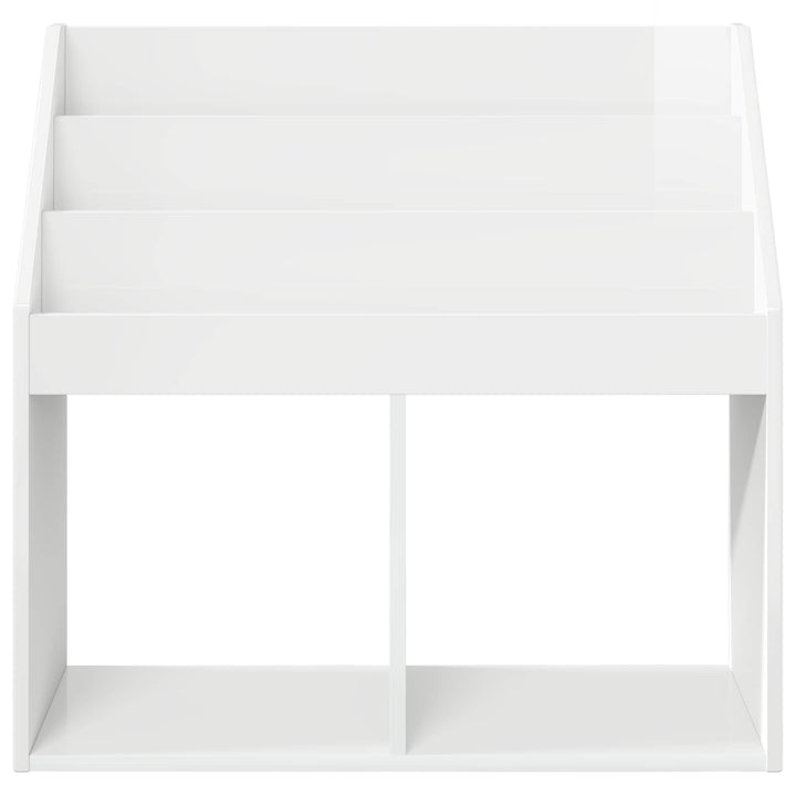 Børnebogreol Høj gloss hvid 72,5 x 29,5 x 69 cm Konstrueret træ