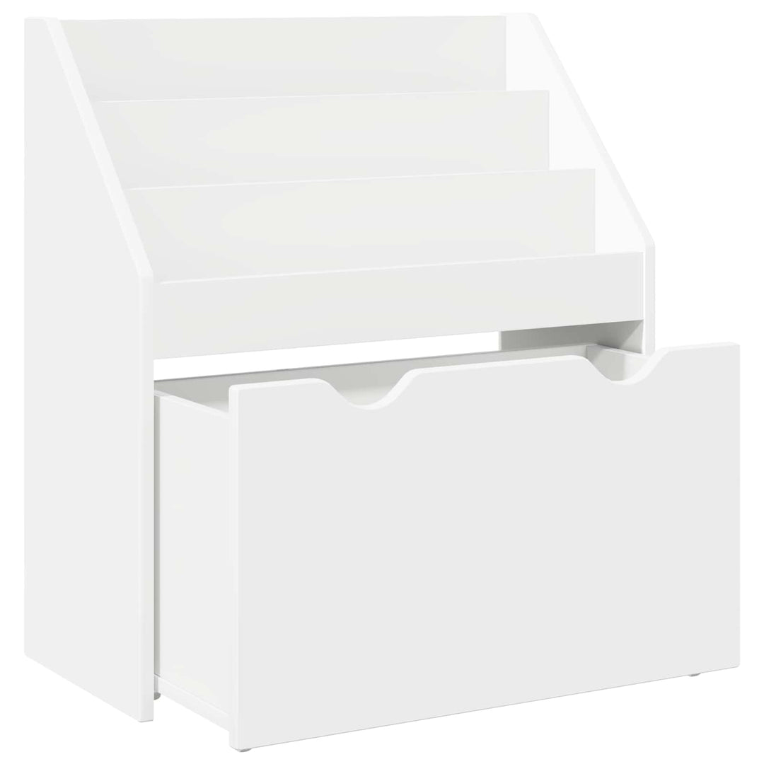 Børnebogreol med skuffe Hvid 60 x 29,5 x 69 cm Konstrueret træ