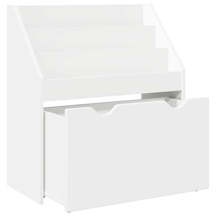 Børnebogreol med skuffe Hvid 60 x 29,5 x 69 cm Konstrueret træ