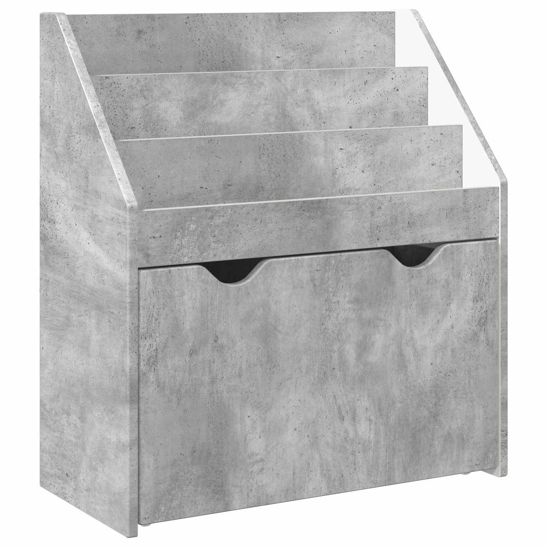 Børnebogreol Beton Grå 60 x 29,5 x 69 cm Konstrueret træ