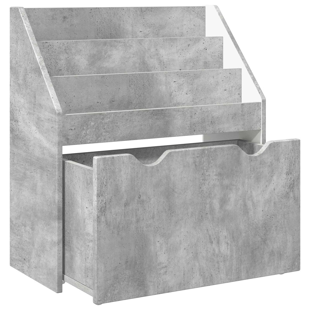 Børnebogreol Beton Grå 60 x 29,5 x 69 cm Konstrueret træ