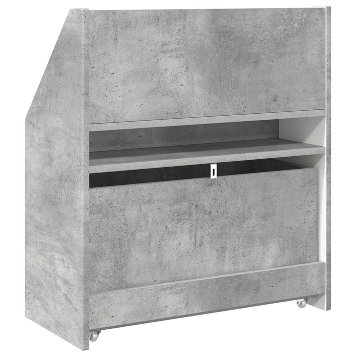 Børnebogreol Beton Grå 60 x 29,5 x 69 cm Konstrueret træ