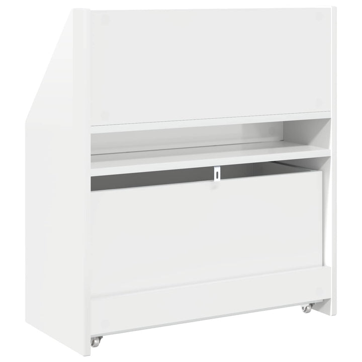 Børnebogreol Høj gloss hvid 60 x 29,5 x 69 cm Konstrueret træ