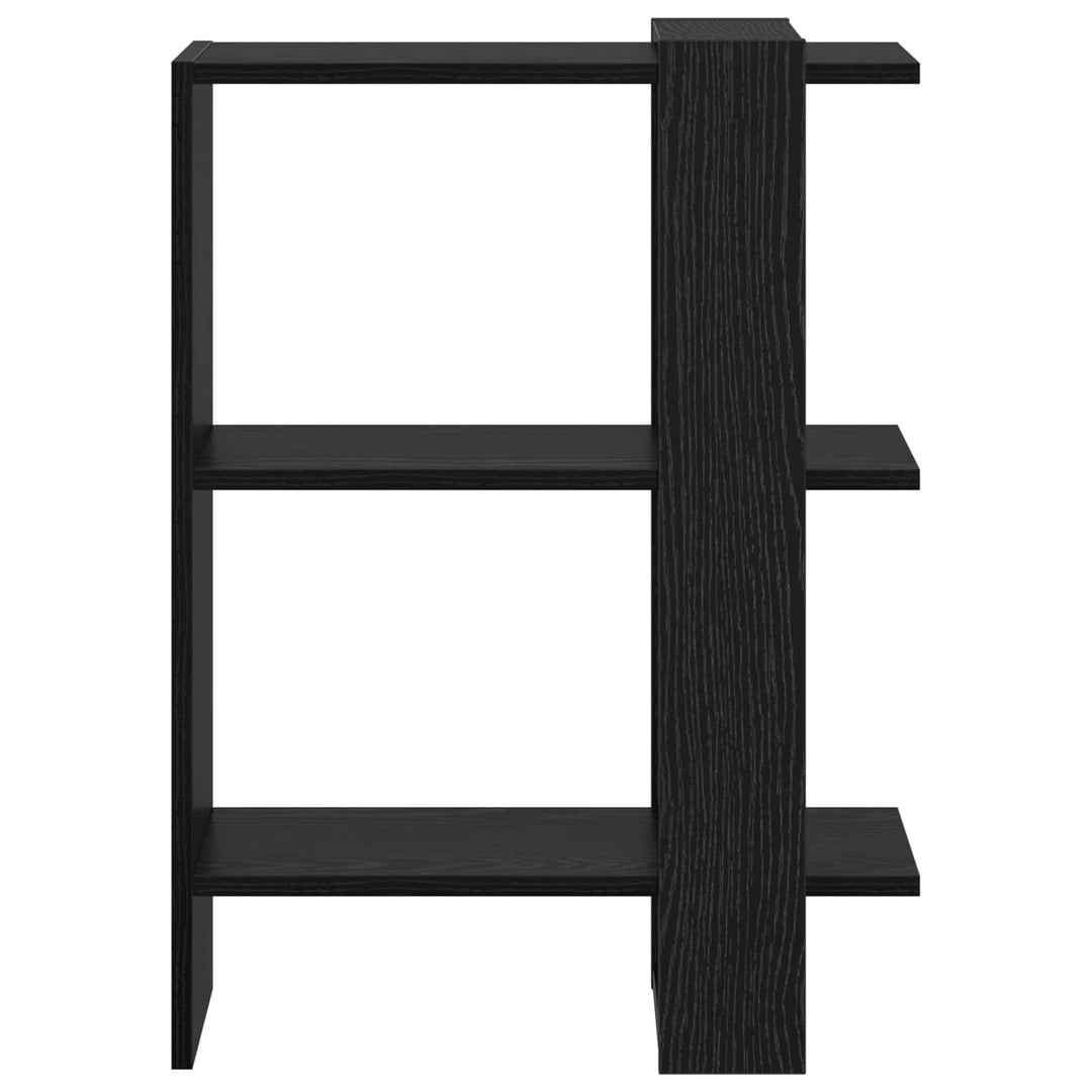 Bogreol 2 niveauer 52 x 25 x 71,5 cm Konstrueret træ Sort eg