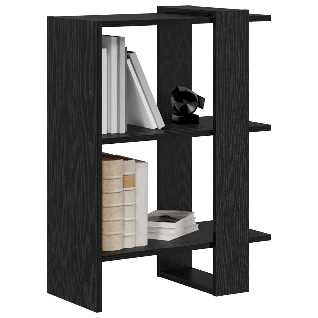 Bogreol 2 niveauer 52 x 25 x 71,5 cm Konstrueret træ Sort eg