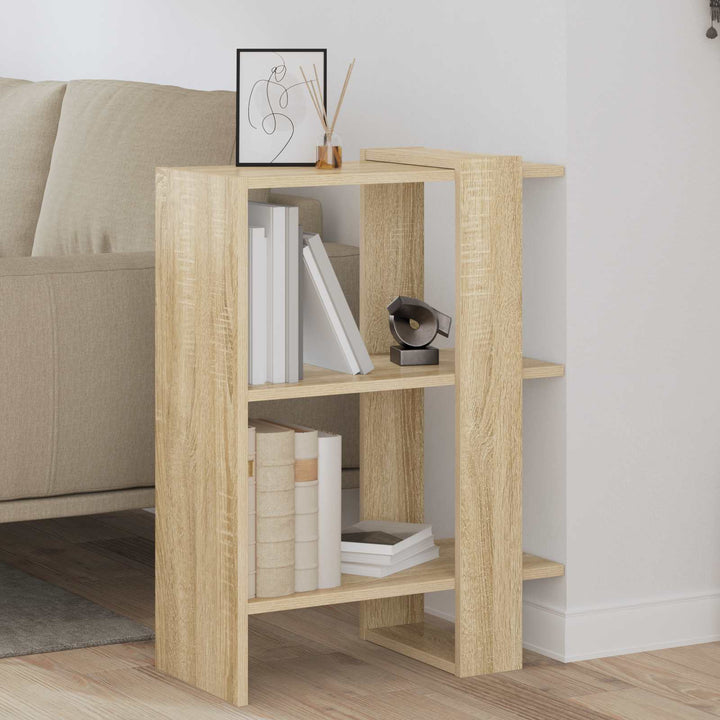 Bogreol 2 niveauer 52 x 25 x 71,5 cm Konstrueret træ Sonoma eg