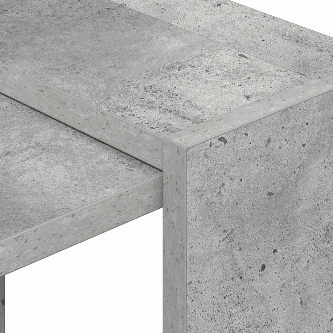 Bogreol 2 niveauer 52 x 25 x 71,5 cm Konstrueret træ Beton Grå