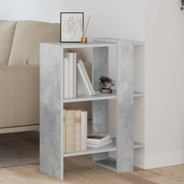 Bogreol 2 niveauer 52 x 25 x 71,5 cm Konstrueret træ Beton Grå