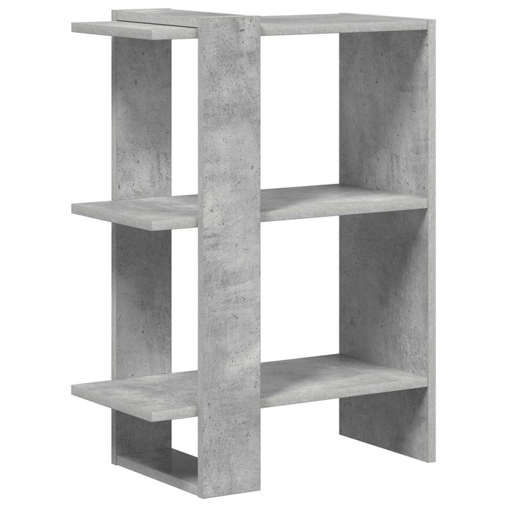 Bogreol 2 niveauer 52 x 25 x 71,5 cm Konstrueret træ Beton Grå