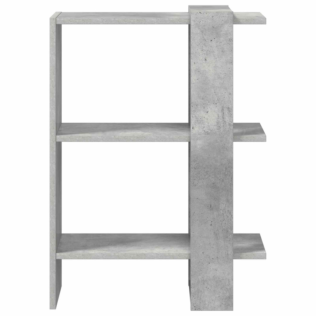 Bogreol 2 niveauer 52 x 25 x 71,5 cm Konstrueret træ Beton Grå