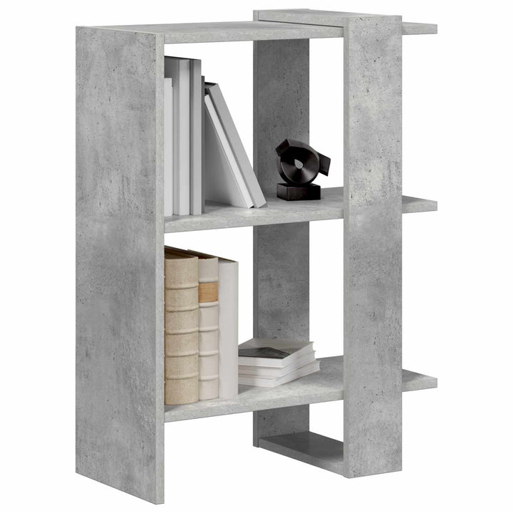 Bogreol 2 niveauer 52 x 25 x 71,5 cm Konstrueret træ Beton Grå