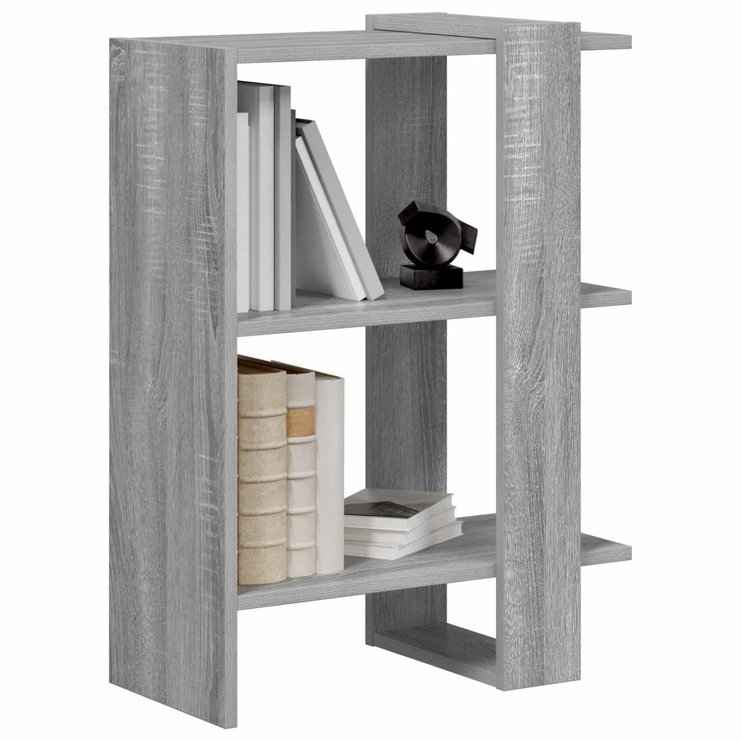 Bogreol 2 niveauer 52 x 25 x 71,5 cm Konstrueret træ Grå Sonoma