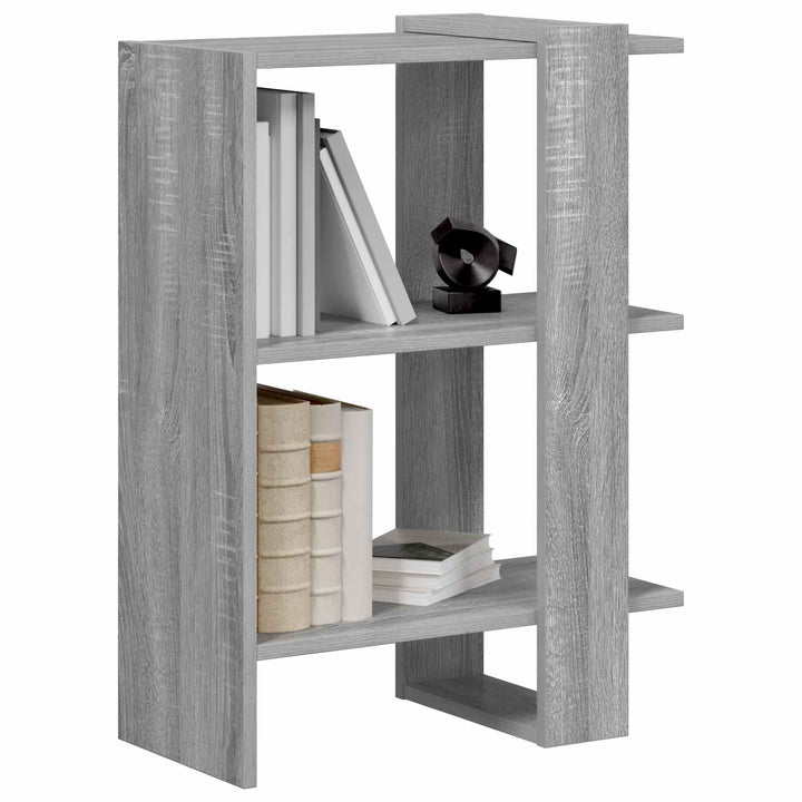 Bogreol 2 niveauer 52 x 25 x 71,5 cm Konstrueret træ Grå Sonoma