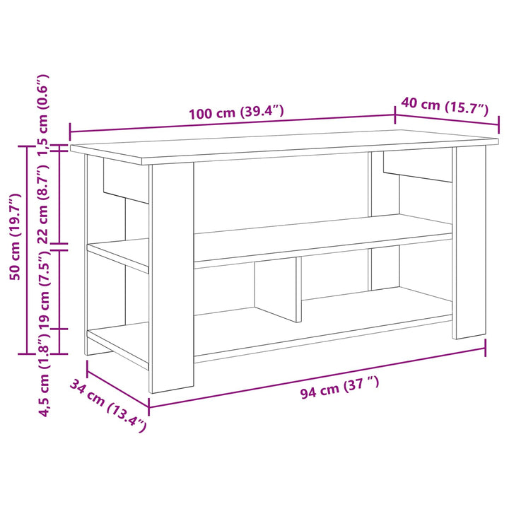 TV stand Hvid 100 x 40 x 50 cm
