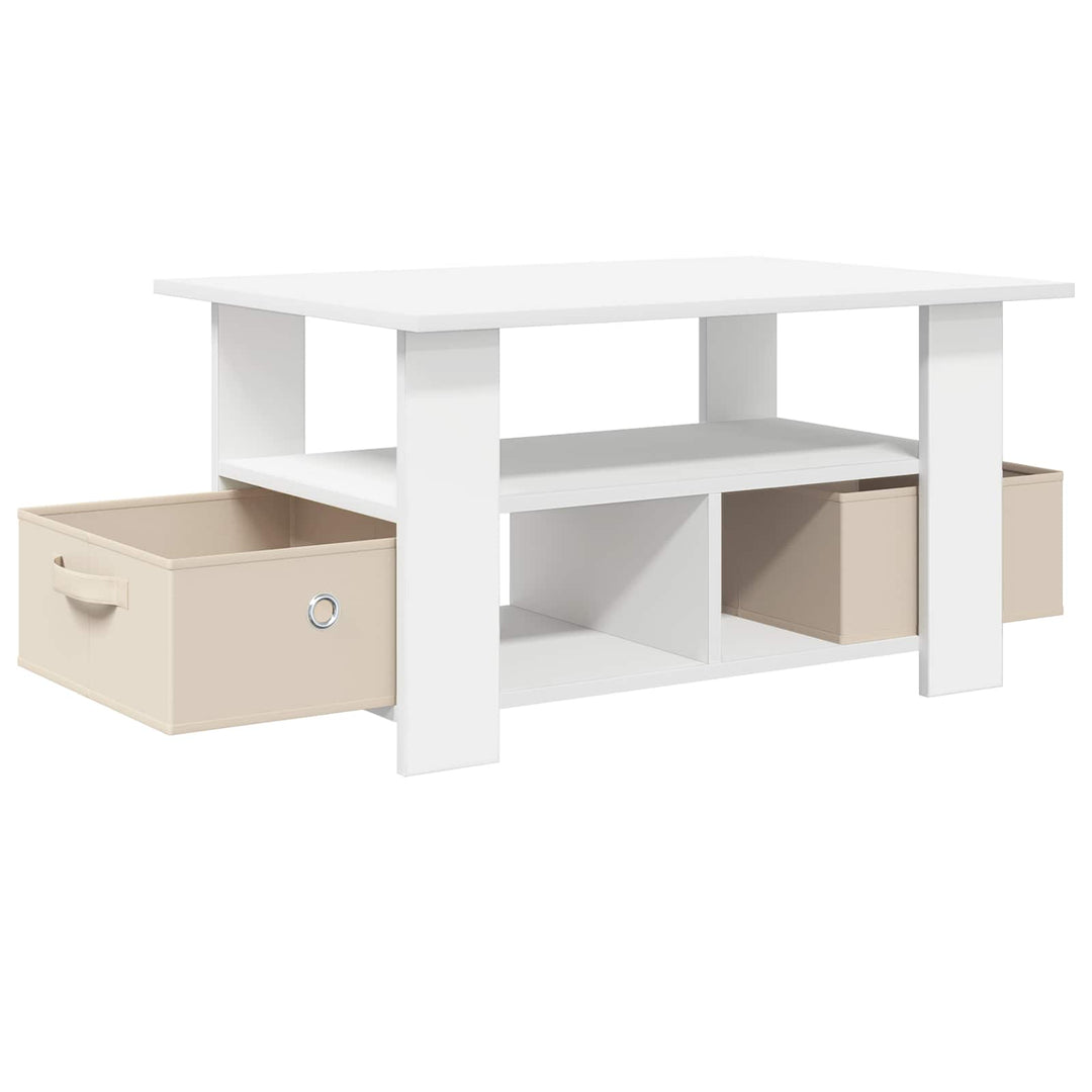 Sofabord med skuffe Hvid 77 x 55 x 42 cm Konstrueret træ
