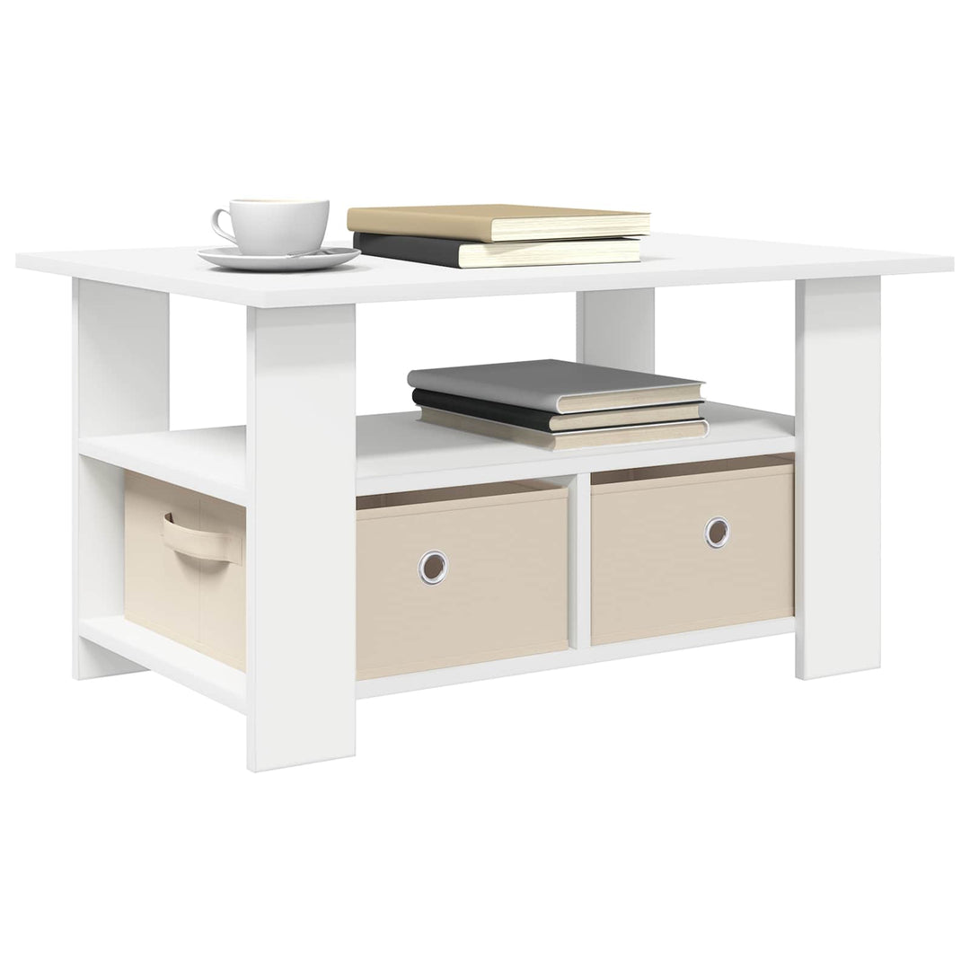 Sofabord med skuffe Hvid 77 x 55 x 42 cm Konstrueret træ