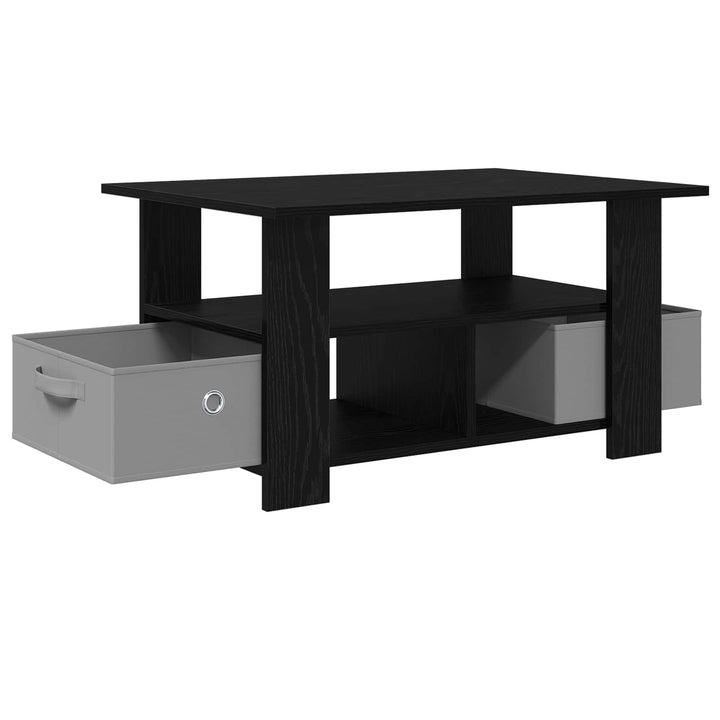 Sofabord med skuffe Sort eg 77 x 55 x 42 cm Konstrueret træ