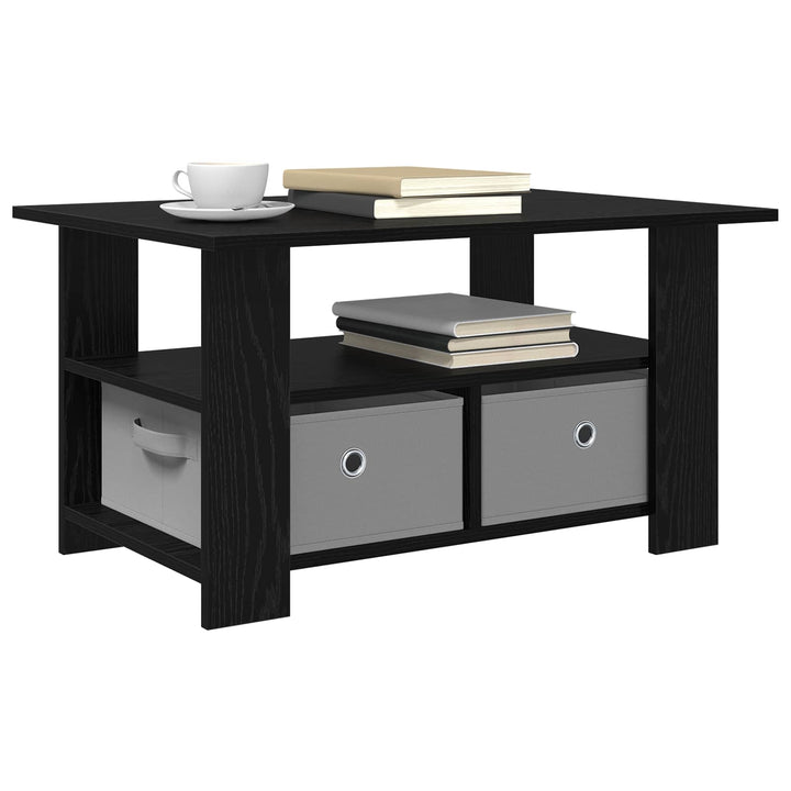 Sofabord med skuffe Sort eg 77 x 55 x 42 cm Konstrueret træ