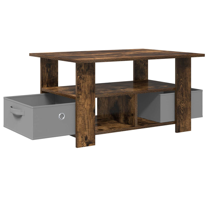 Sofabord med skuffe Røget eg 77 x 55 x 42 cm Konstrueret træ