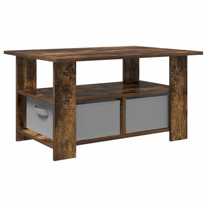 Sofabord med skuffe Røget eg 77 x 55 x 42 cm Konstrueret træ