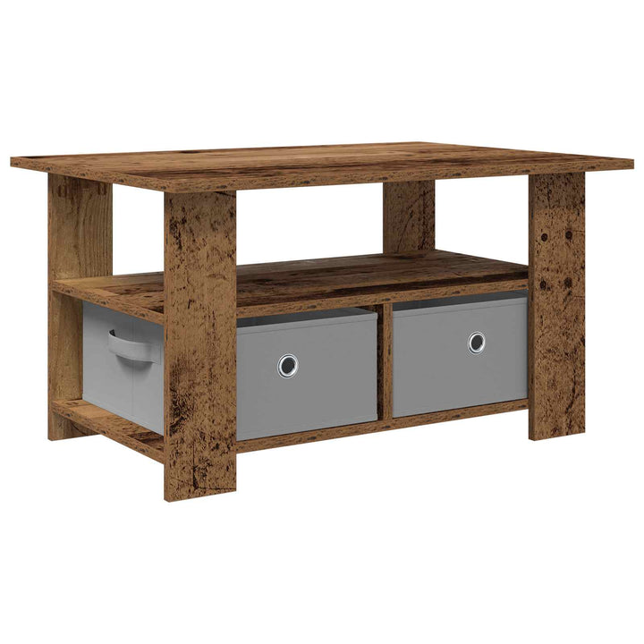 Sofabord med skuffe Gammelt træ 77 x 55 x 42 cm Konstrueret træ