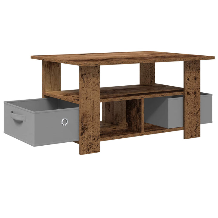 Sofabord med skuffe Gammelt træ 77 x 55 x 42 cm Konstrueret træ