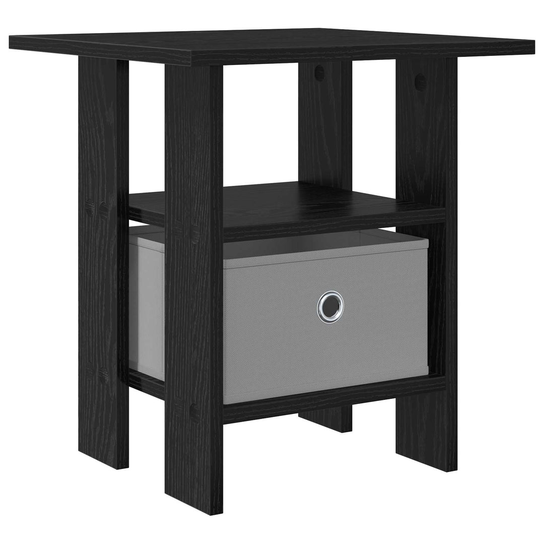 Sengebord med skuffe Sort eg 41 x 40 x 45 cm Konstrueret træ