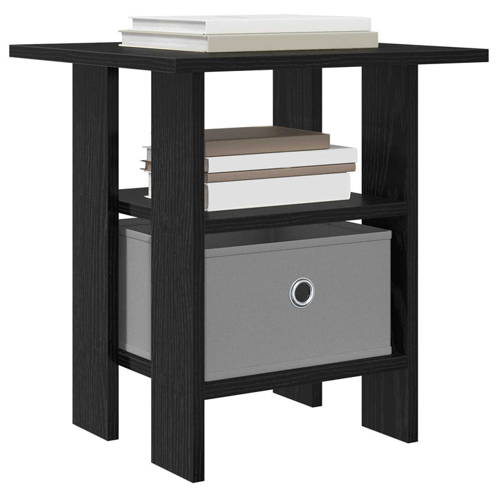 Sengebord 2 pcs Sort eg 41 x 40 x 45 cm Konstrueret træ