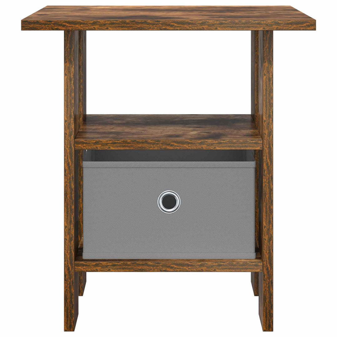 Sengebord 2 pcs Røget eg 41 x 40 x 45 cm Konstrueret træ