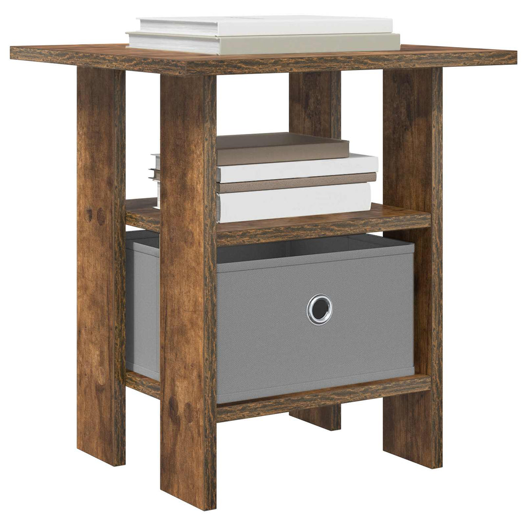 Sengebord 2 pcs Røget eg 41 x 40 x 45 cm Konstrueret træ
