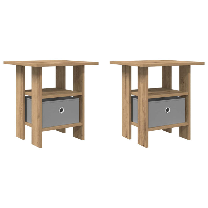 Sengebord 2 pcs Artisan Egetræ 41 x 40 x 45 cm Konstrueret træ