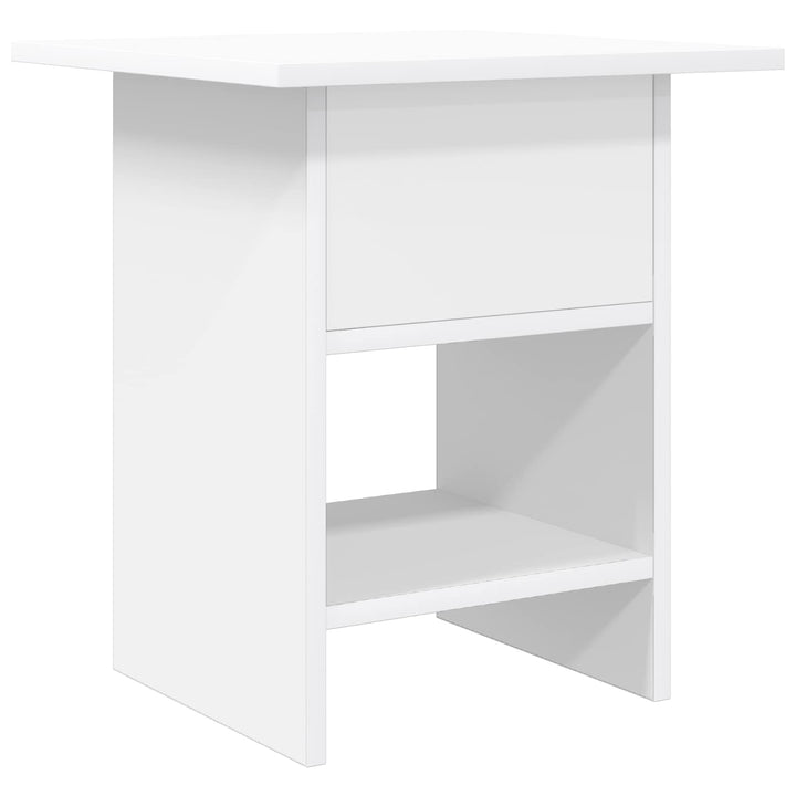 Sengebord med skuffe Hvid 41 x 40 x 45 cm Konstrueret træ