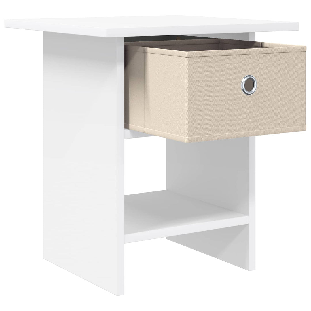 Sengebord med skuffe 2 pcs Hvid 41 x 40 x 45 cm Konstrueret træ