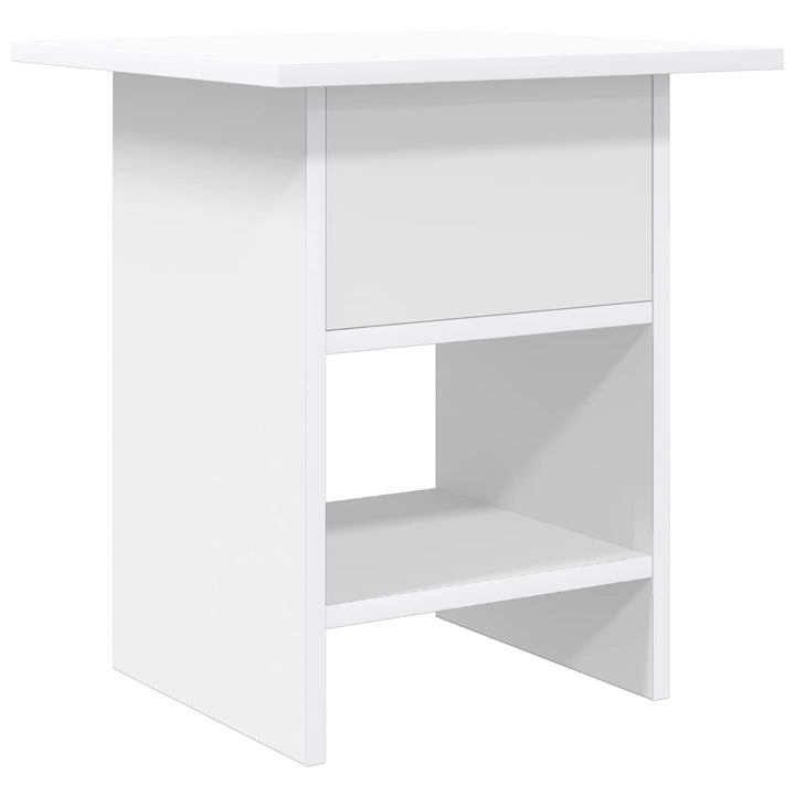 Sengebord med skuffe 2 pcs Hvid 41 x 40 x 45 cm Konstrueret træ