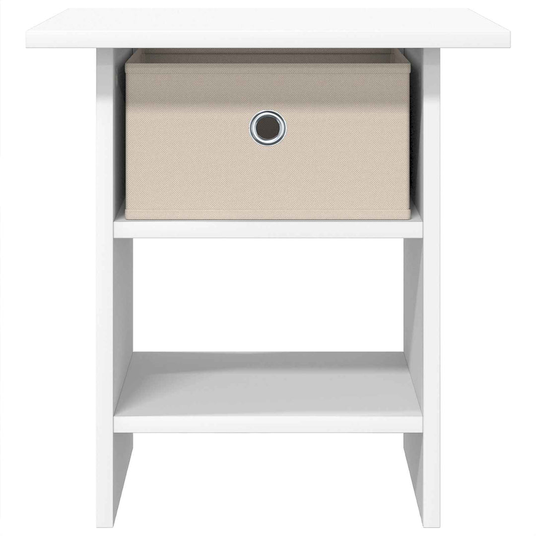 Sengebord med skuffe 2 pcs Hvid 41 x 40 x 45 cm Konstrueret træ