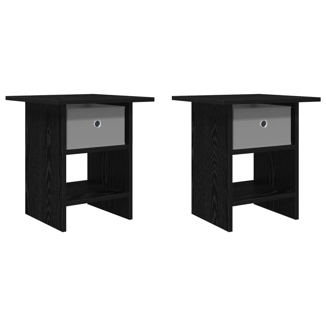 Sengebord 2 pcs Sort eg 41 x 40 x 45 cm Konstrueret træ