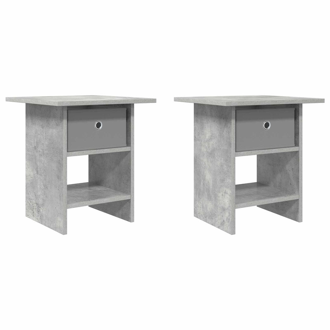Sengebord 2 pcs Beton Grå 41 x 40 x 45 cm Konstrueret træ