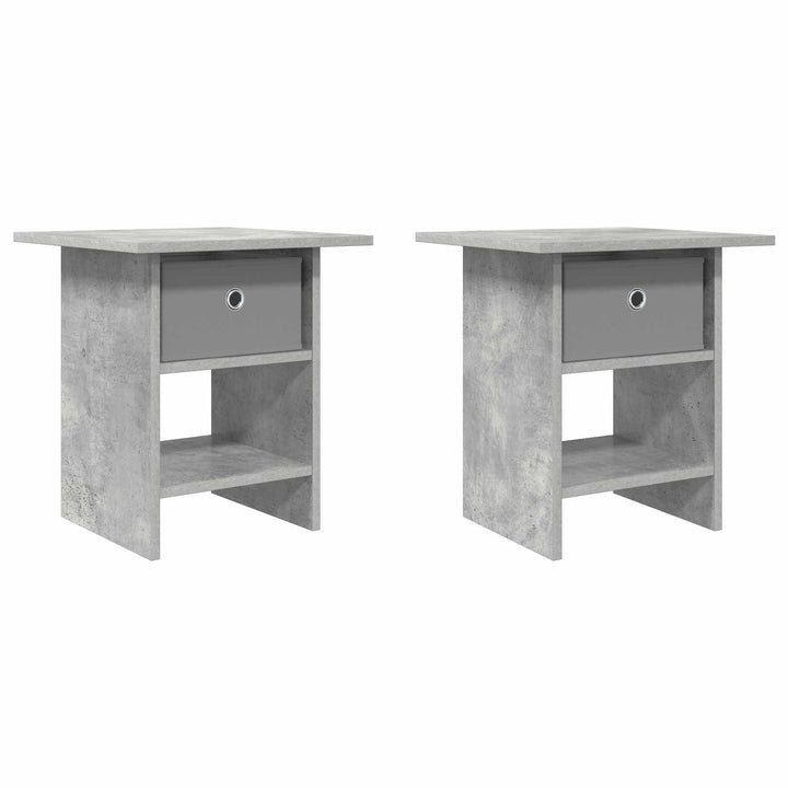 Sengebord 2 pcs Beton Grå 41 x 40 x 45 cm Konstrueret træ