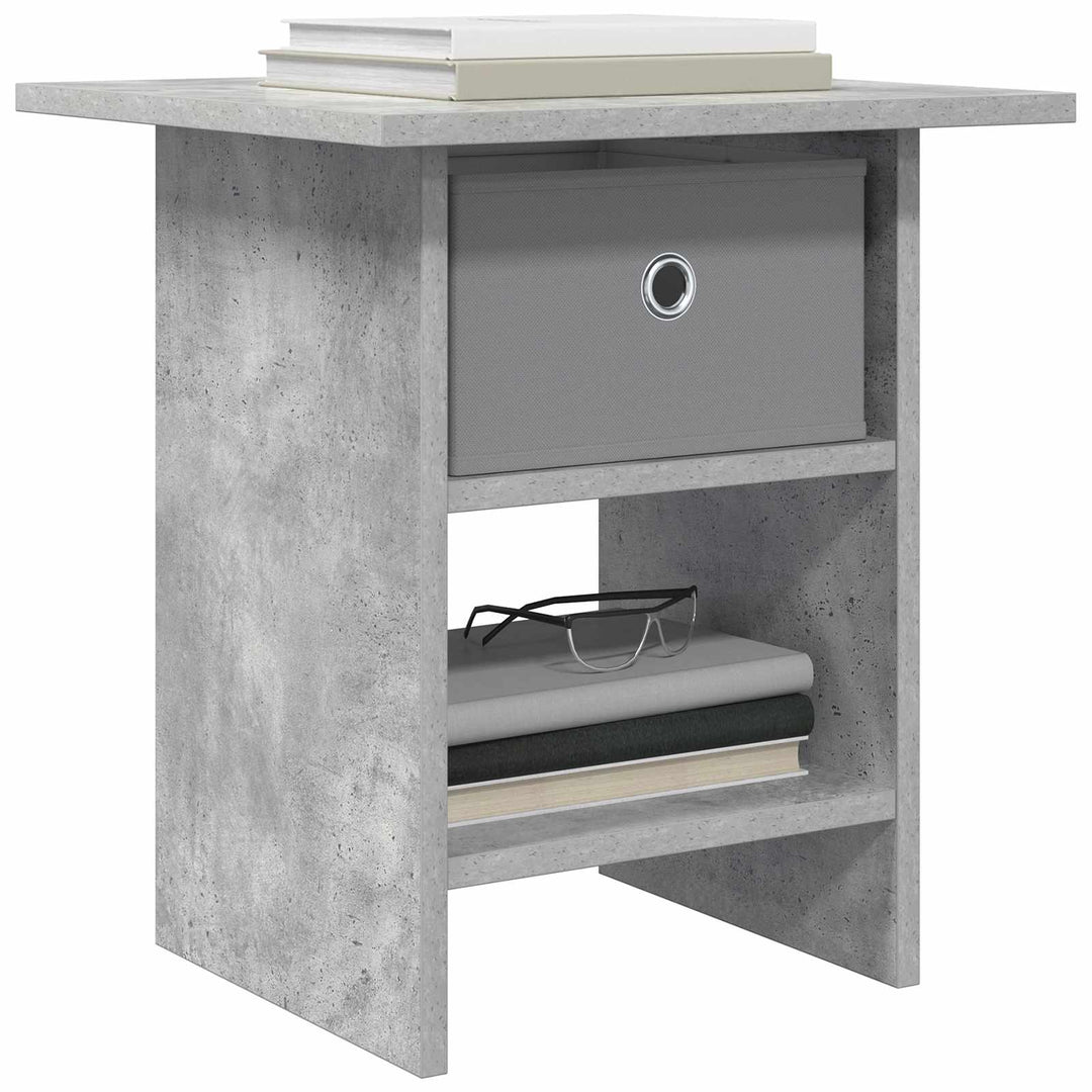 Sengebord 2 pcs Beton Grå 41 x 40 x 45 cm Konstrueret træ