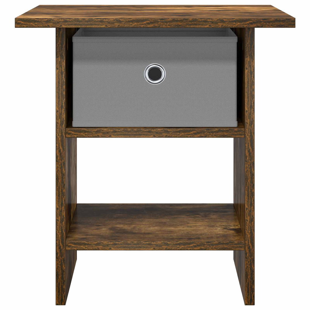 Sengebord 2 pcs Røget eg 41 x 40 x 45 cm Konstrueret træ