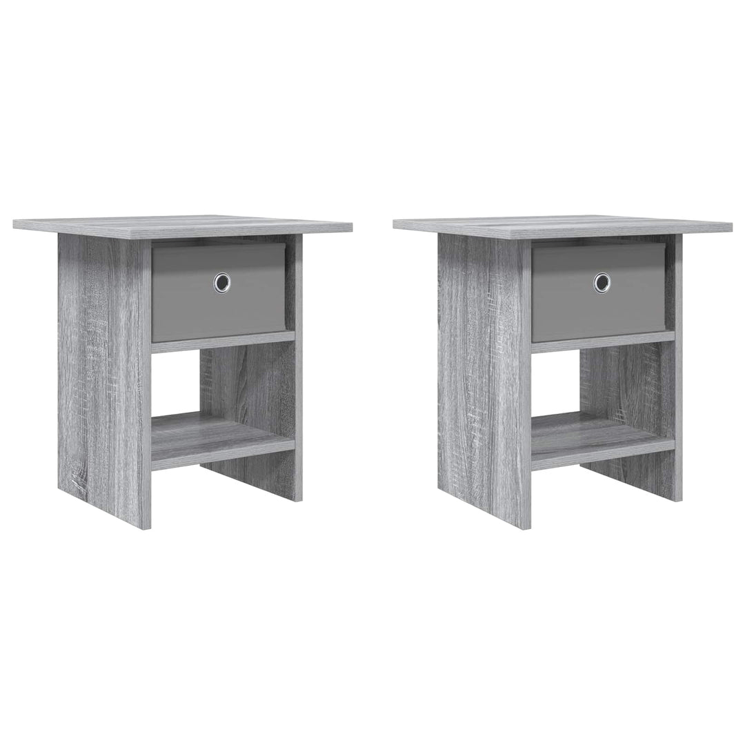 Sengebord 2 pcs Grå Sonoma 41 x 40 x 45 cm Konstrueret træ