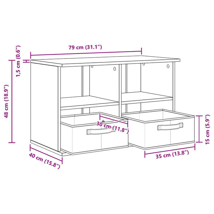 TV stand med skuffe Grå Sonoma 79 x 40 x 48 cm