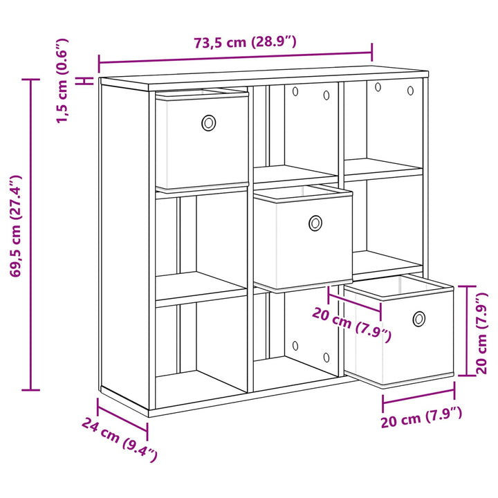 Sideboard med skuffe Gammelt træ 73,5 x 24 x 69,5 cm