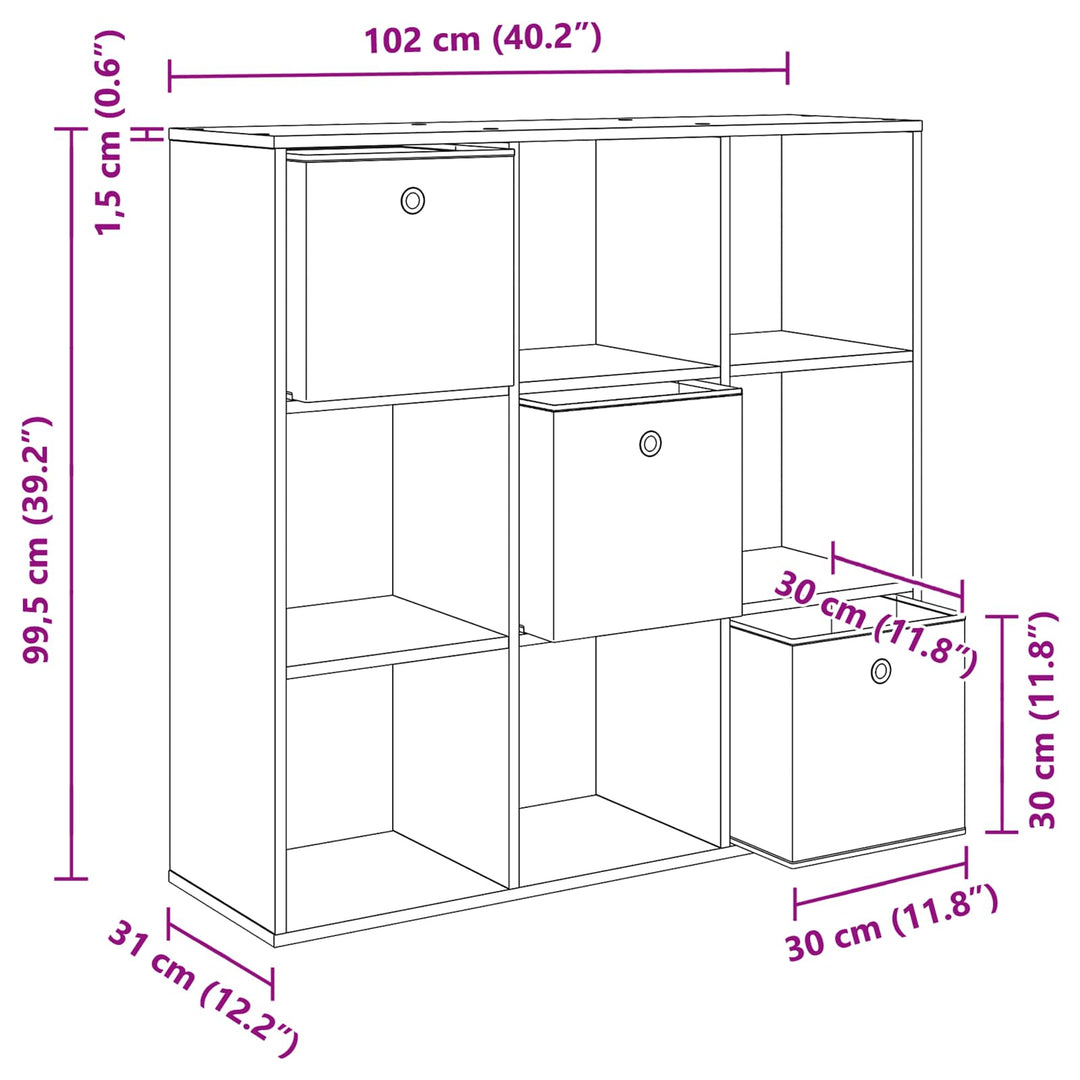 Sideboard med skuffe Sonoma eg 102 x 31 x 99,5 cm