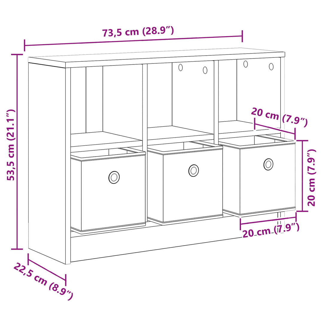 Sideboard med skuffe Hvid 73,5 x 22,5 x 53,5 cm
