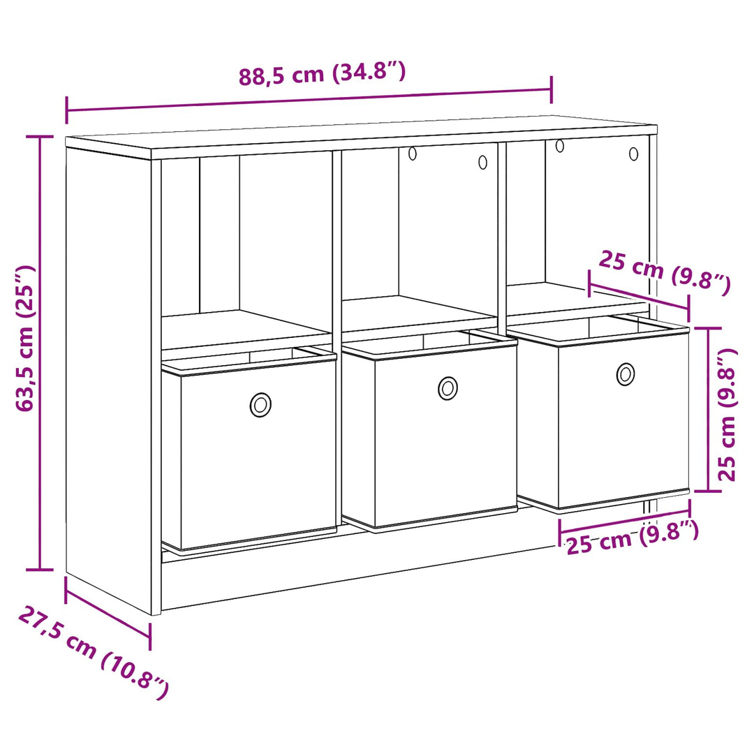 Sideboard med skuffe Gammelt træ 88,5 x 27,5 x 63,5 cm