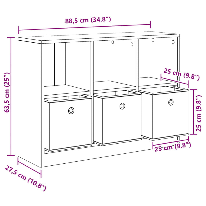 Sideboard med skuffe Gammelt træ 88,5 x 27,5 x 63,5 cm