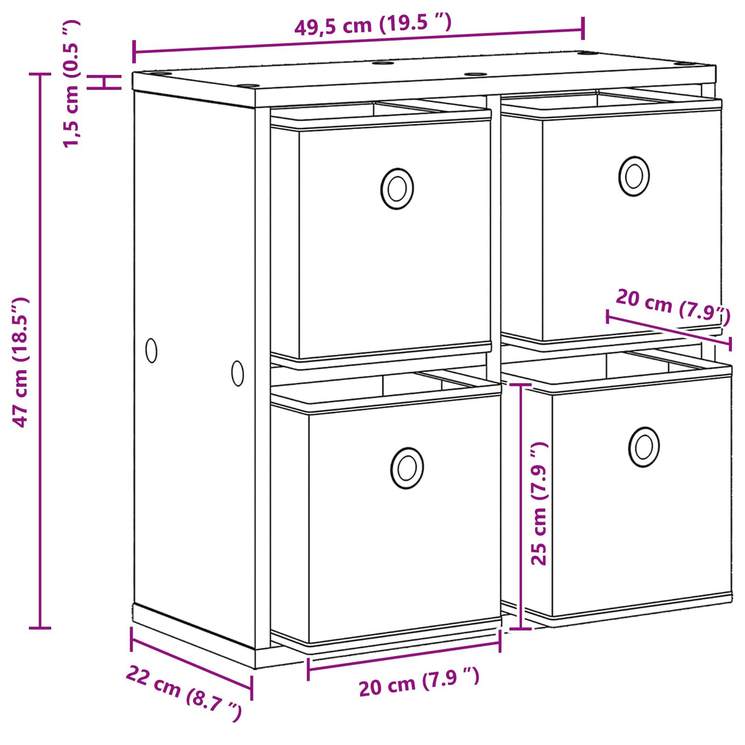 Sideboard med skuffe Artisan Egetræ 49,5 x 22 x 47 cm