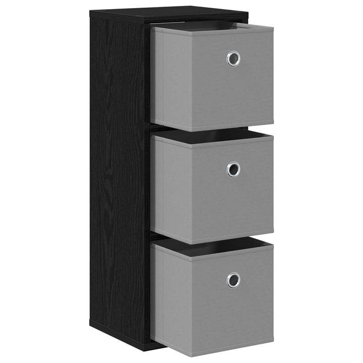 Sideboard med skuffe Sort eg 25,5 x 22 x 69,5 cm