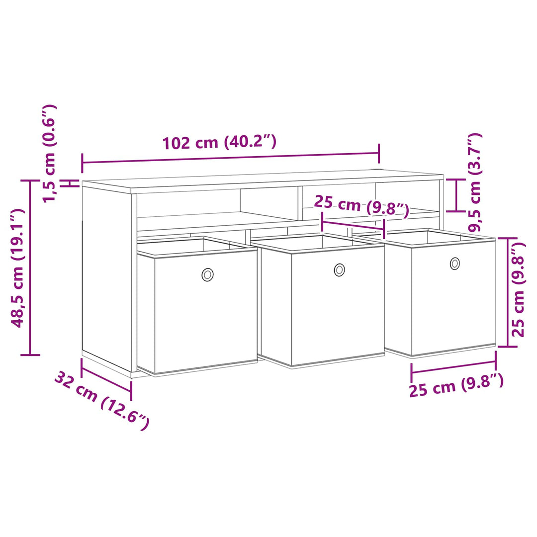 Lavbord med skuffe Hvid 102 x 32 x 48,5 cm